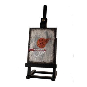 Original Acrylic Painting w/Easel "Basketball I" by Dawn M. Wayand Desk Art